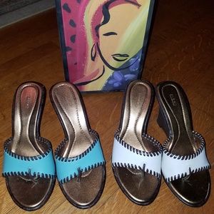 AQUA pair slip on wedges